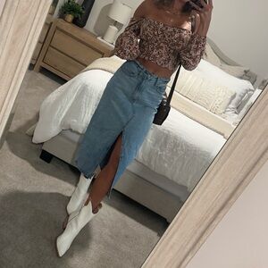 Abercrombie Denim Midi Skirt